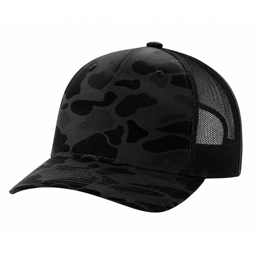 Richardson 112-PFP Trucker Snapback - Sable Duck Camo/Black