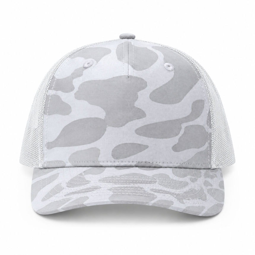 Richardson 112-PFP Trucker Snapback - Blizzard Duck Camo/White