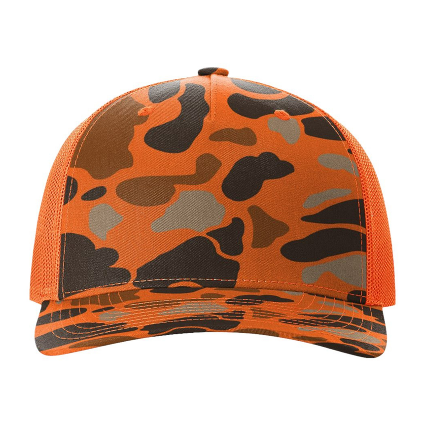 Richardson 112-PFP Trucker Snapback - Blaze Duck Camo/Blaze Orange