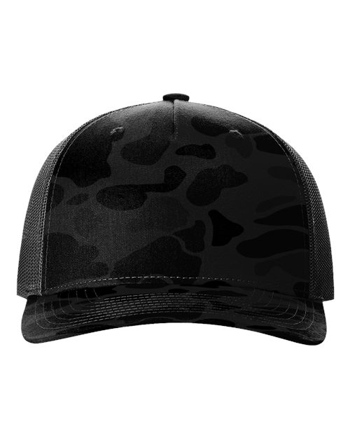 112-PFP - Trucker Snapback - Sable Duck Camo/Black