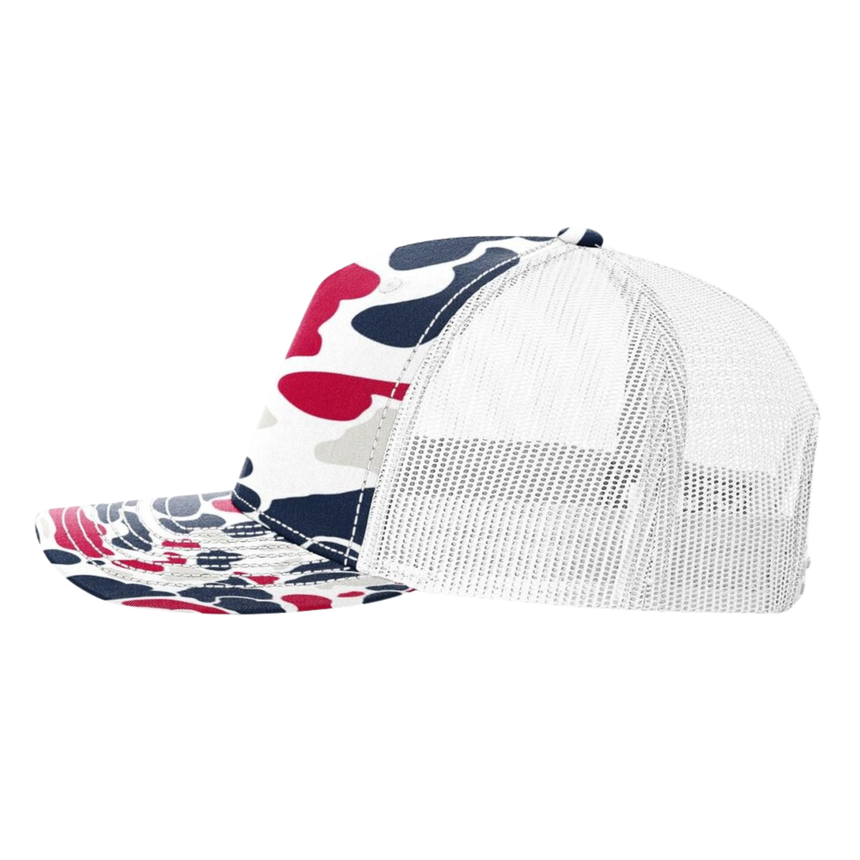 Richardson 112-PFP Trucker Snapback - Americana Duck Camo/White