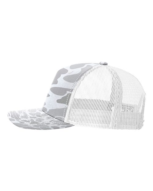 112-PFP - Trucker Snapback - Blizzard Duck Camo/White