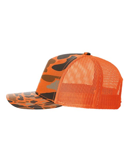 112-PFP - Trucker Snapback - Blaze Duck Camo/Blaze Orange