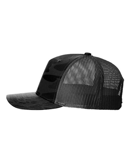 112-PFP - Trucker Snapback - Sable Duck Camo/Black