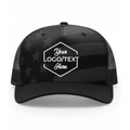 Richardson 112-PFP Trucker Snapback - Black Tonal/Stars and Stripes
