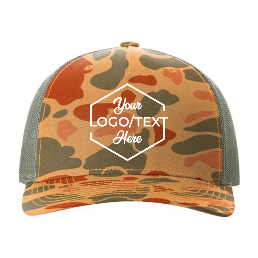 Richardson 112-PFP Trucker Snapback - Sienna Duck Camo/Loden