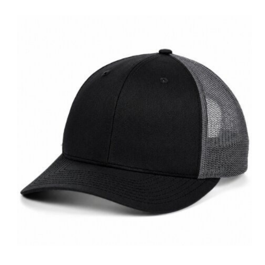 Richardson 112 Snapback Trucker Cap - Black/Charcoal