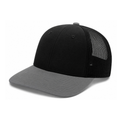 Richardson 112 Snapback Trucker Cap - Black Gray