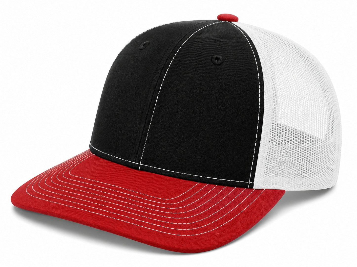 Snapback Trucker Cap - 112 - Black/White/Red