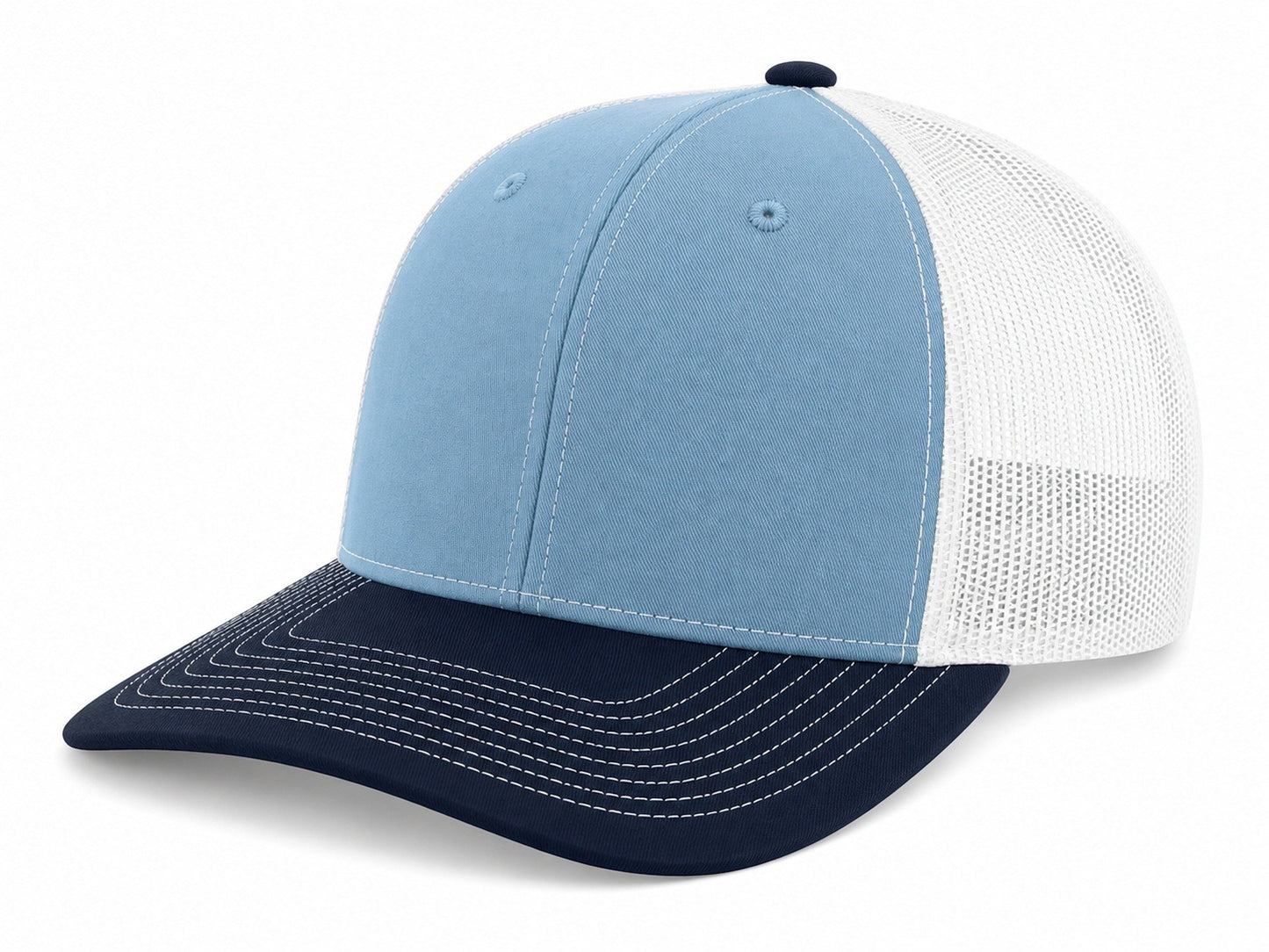 Snapback Trucker Cap - 112 - Columbia Blue/White/Navy