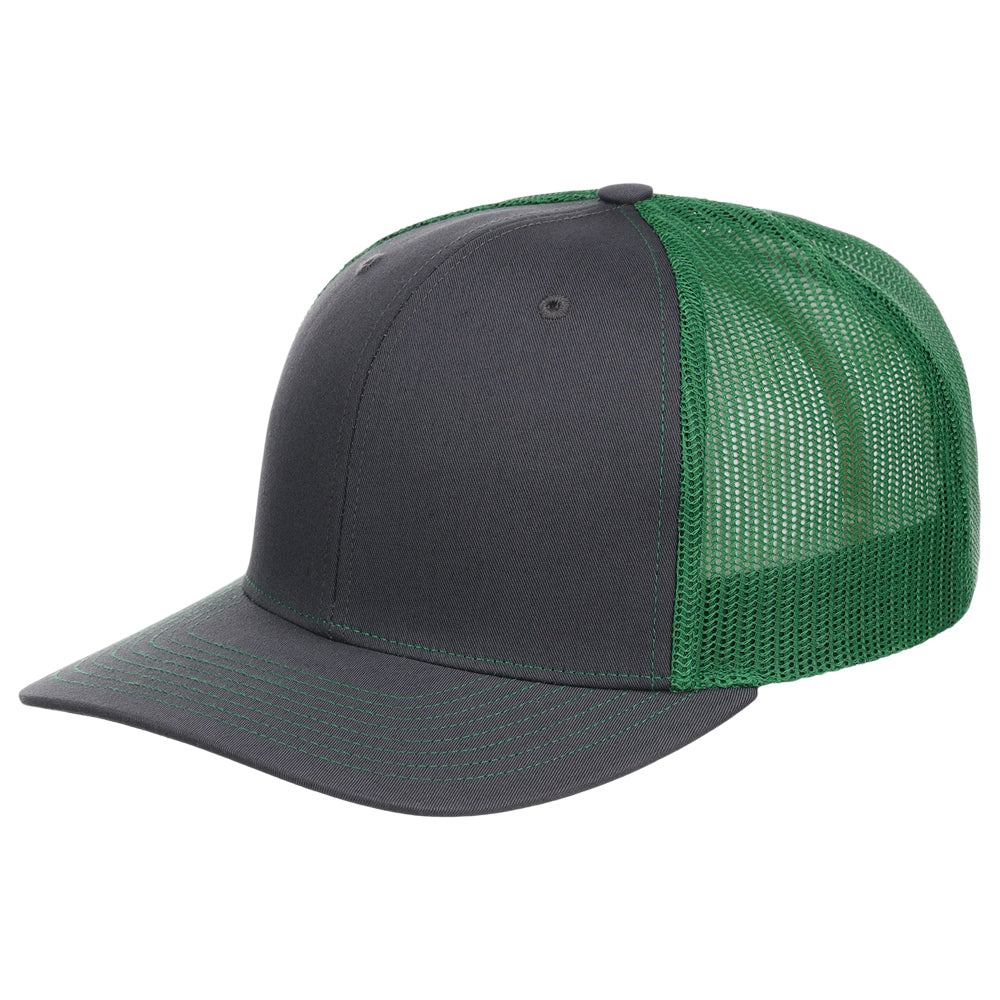 Snapback Trucker Cap - 112 - Charcoal/Kelly Green