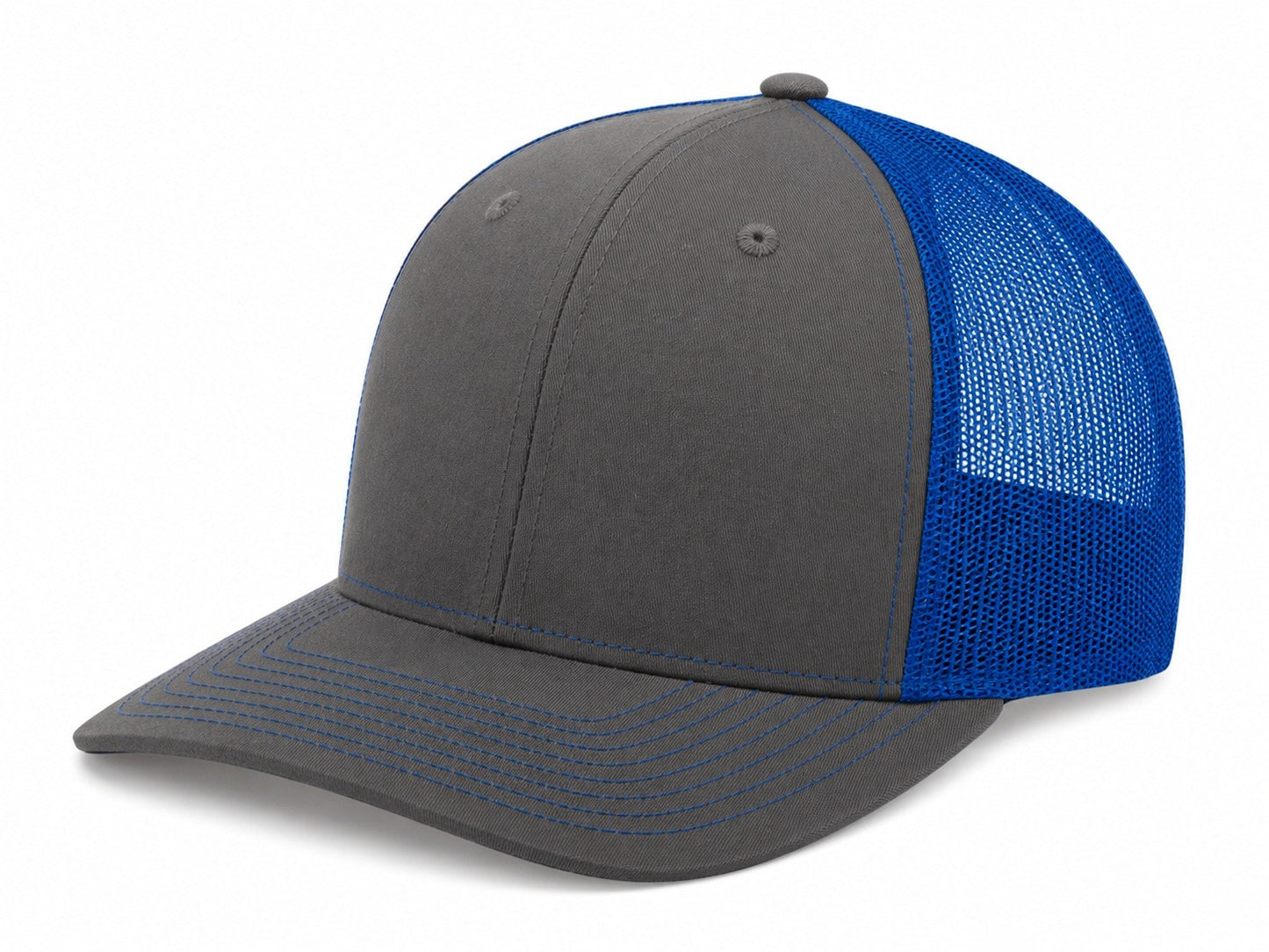 Snapback Trucker Cap - 112 - Charcoal/Royal