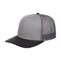 Richardson 112 Snapback Trucker Cap - Grey/Charcoal/Black