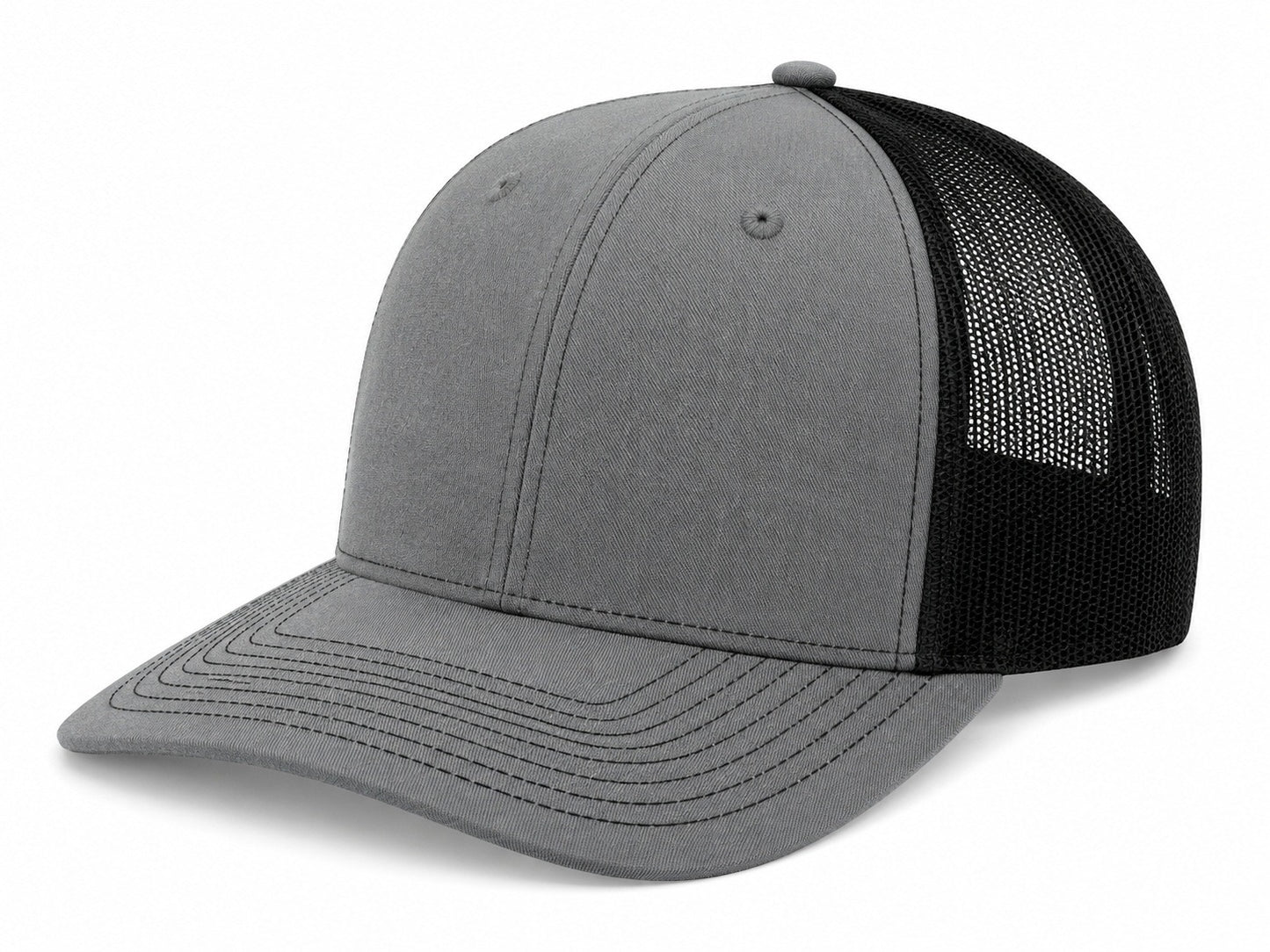 Snapback Trucker Cap - 112 - Heather Grey/Black