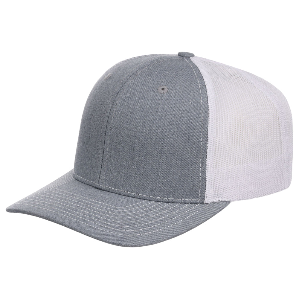 Snapback Trucker Cap - 112 - Heather Grey/White