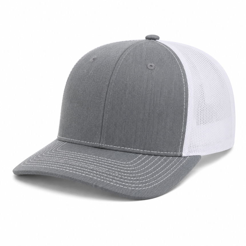 Richardson 112 Snapback Trucker Cap - Heather Gray / White