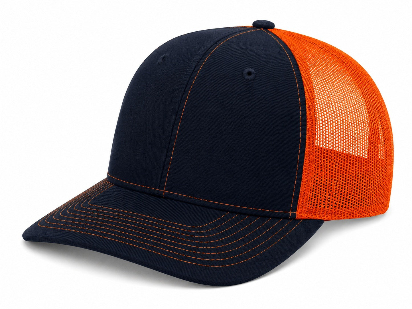 Snapback Trucker Cap - 112 - Navy/Orange