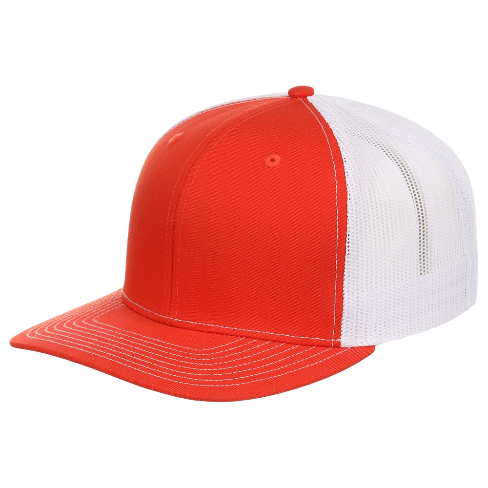 Snapback Trucker Cap - 112 - Orange/White