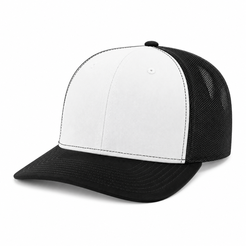 Richardson 112 Snapback Trucker Cap - White/Black