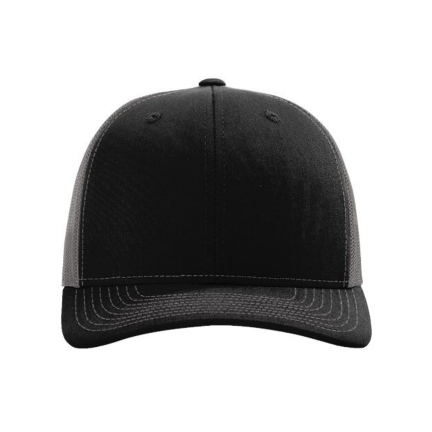 Richardson 112 Snapback Trucker Cap - Black/Charcoal