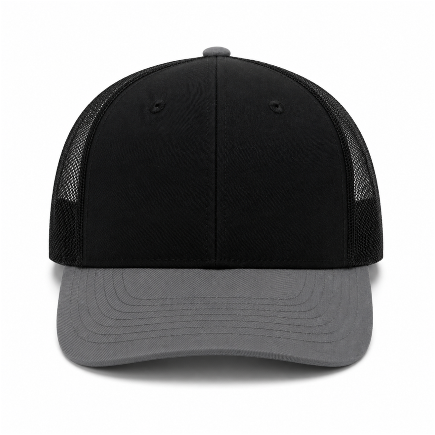 Richardson 112 Snapback Trucker Cap - Black Gray