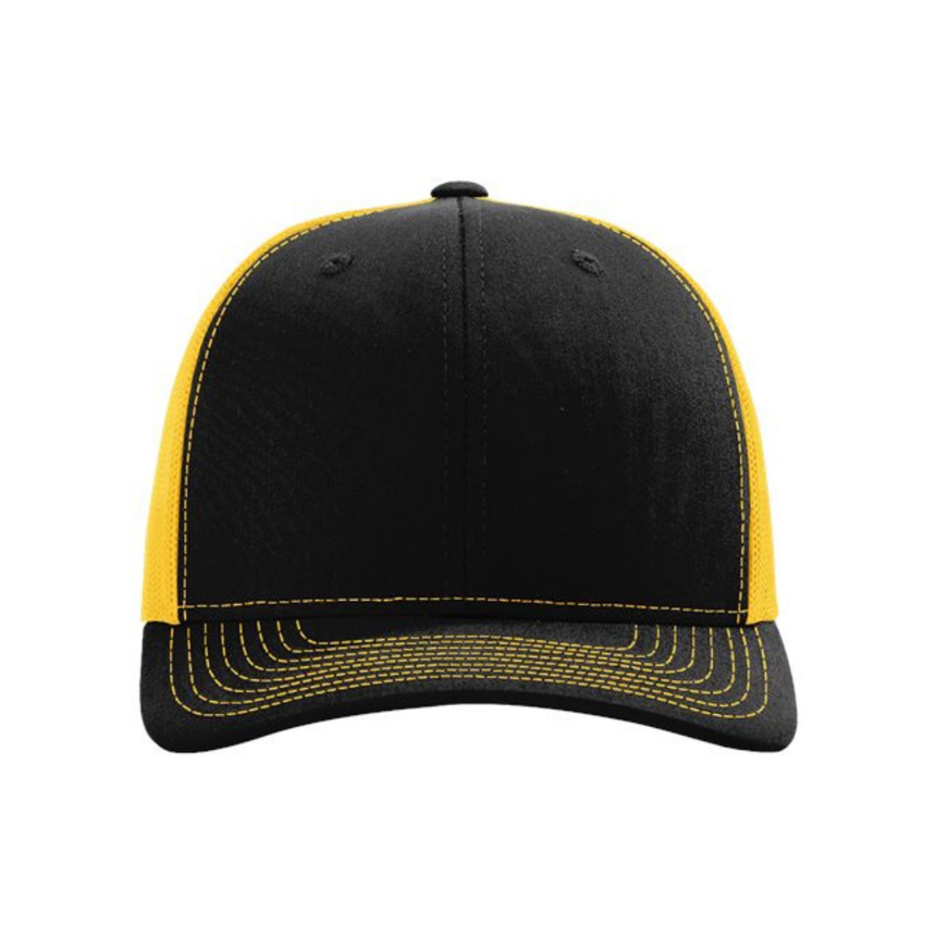 Richardson 112 Snapback Trucker Cap - Black/Gold