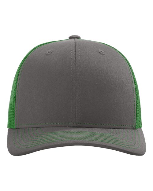 Snapback Trucker Cap - 112 - Charcoal/Kelly Green