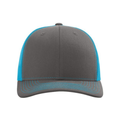 Richardson 112 Snapback Trucker Cap - Charcoal/Neon Blue