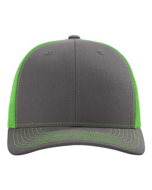 Snapback Trucker Cap - 112 - Charcoal/Neon Green