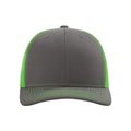 Richardson 112 Snapback Trucker Cap - Charcoal/Neon Green