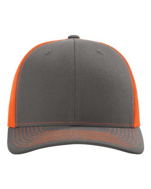 Snapback Trucker Cap - 112 - Charcoal/Neon Orange