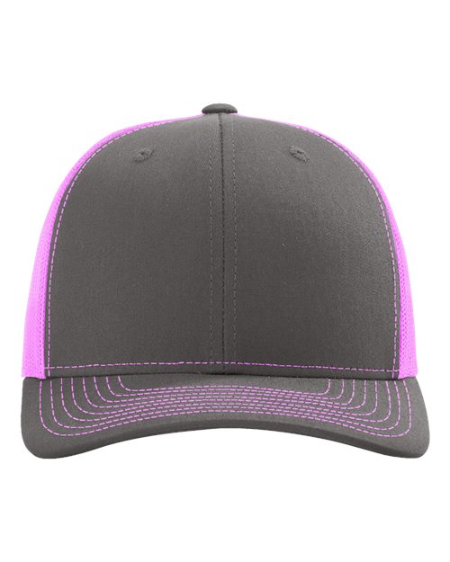 Snapback Trucker Cap - 112 - Charcoal/Neon Pink