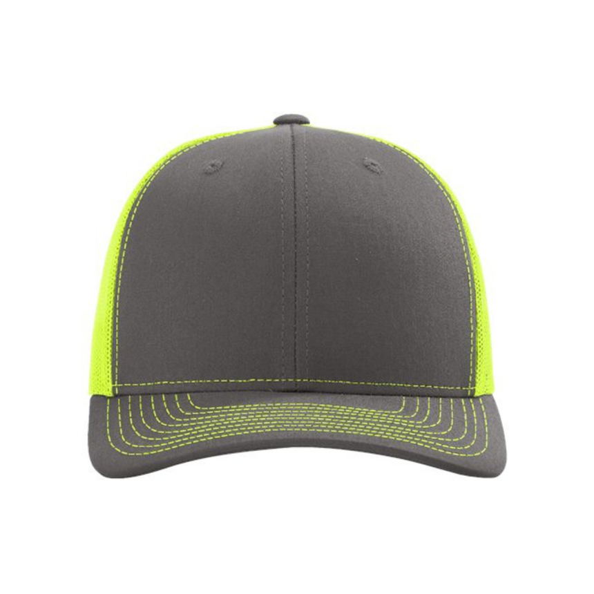 Richardson 112 Snapback Trucker Cap - Charcoal/Neon Yellow