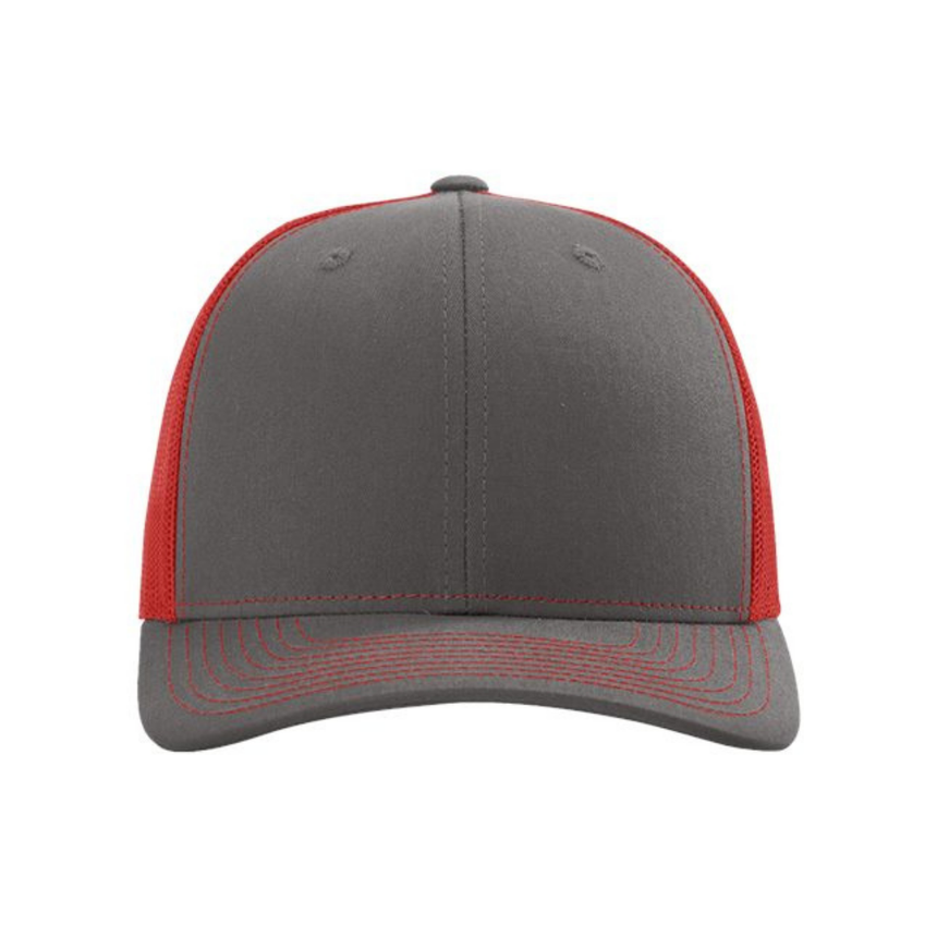 Richardson 112 Snapback Trucker Cap - Charcoal/Red