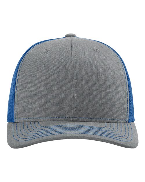 Snapback Trucker Cap - 112 - Heather Grey/Royal