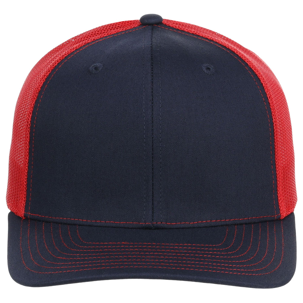 Snapback Trucker Cap - 112 - Navy/Red