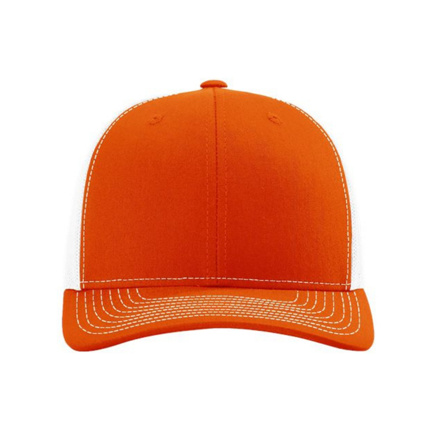 Richardson 112 Snapback Trucker Cap - Orange/White