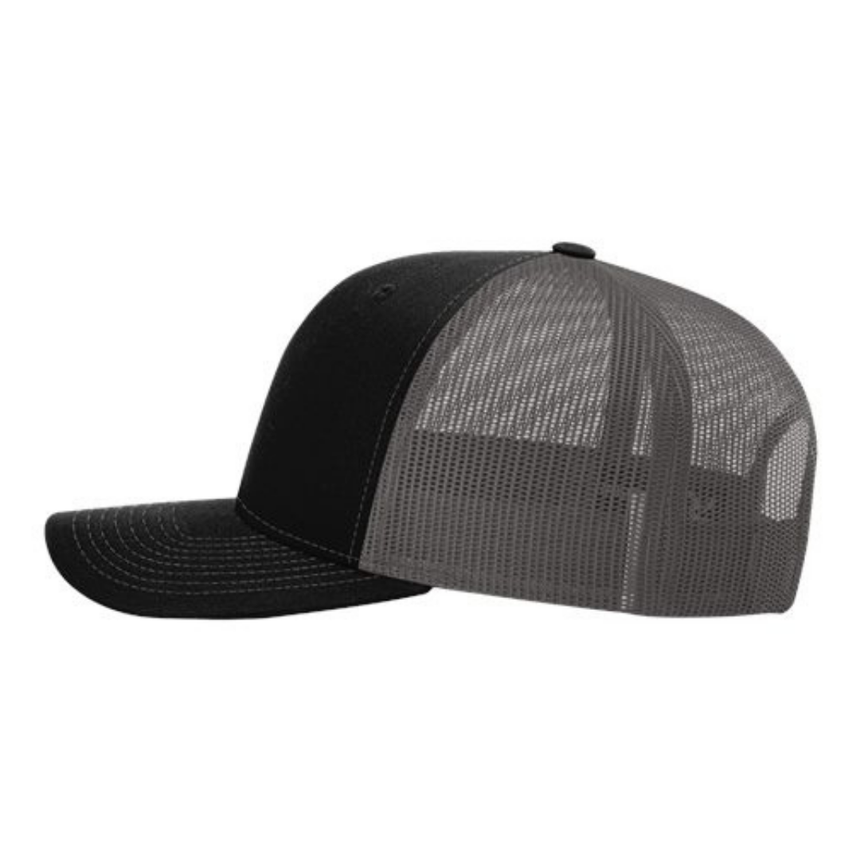 Richardson 112 Snapback Trucker Cap - Black/Charcoal