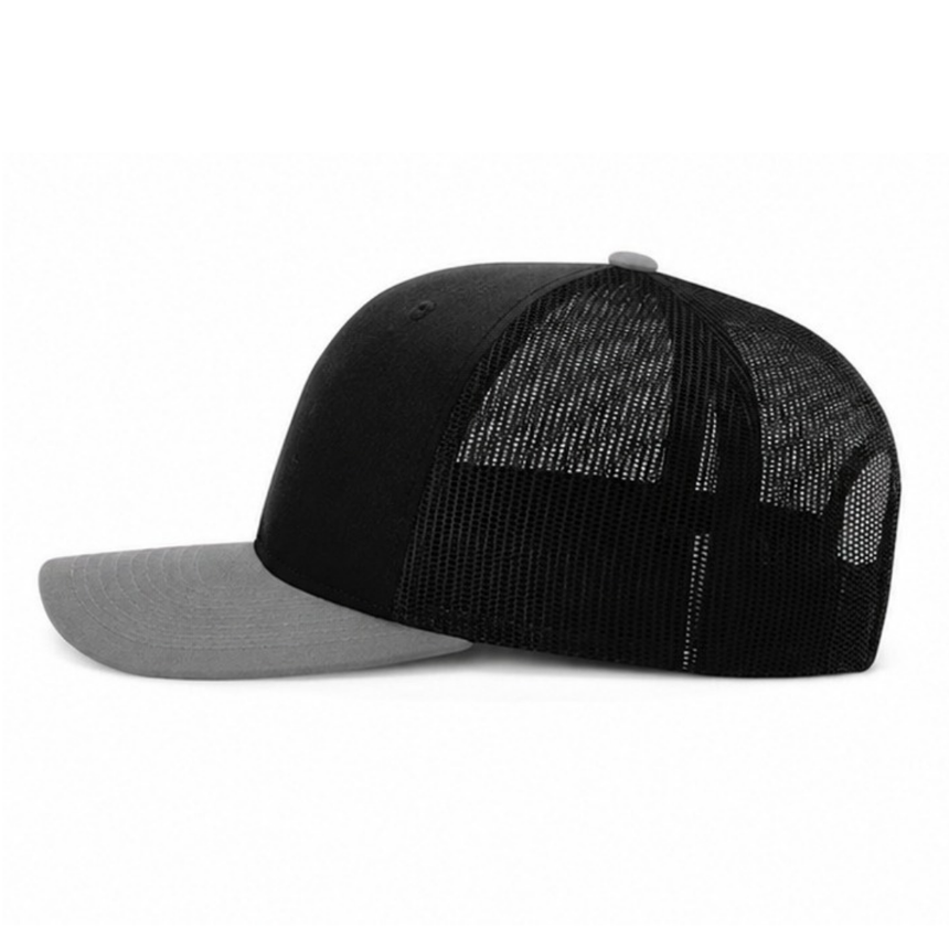 Richardson 112 Snapback Trucker Cap - Black Gray