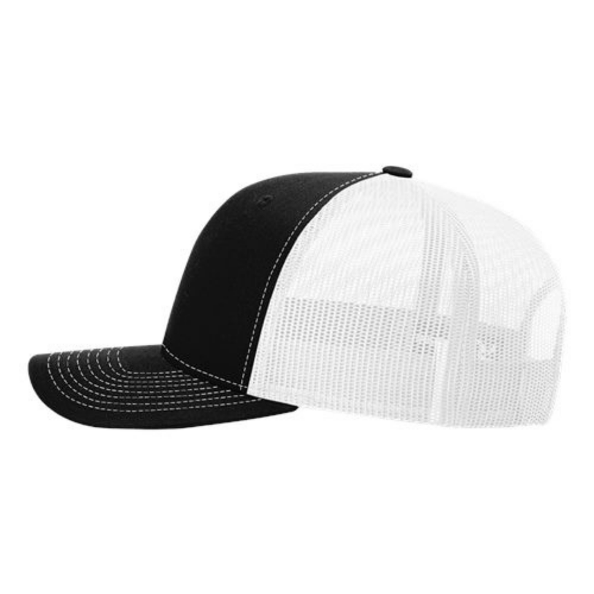 Richardson 112 Snapback Trucker Cap - Black/White