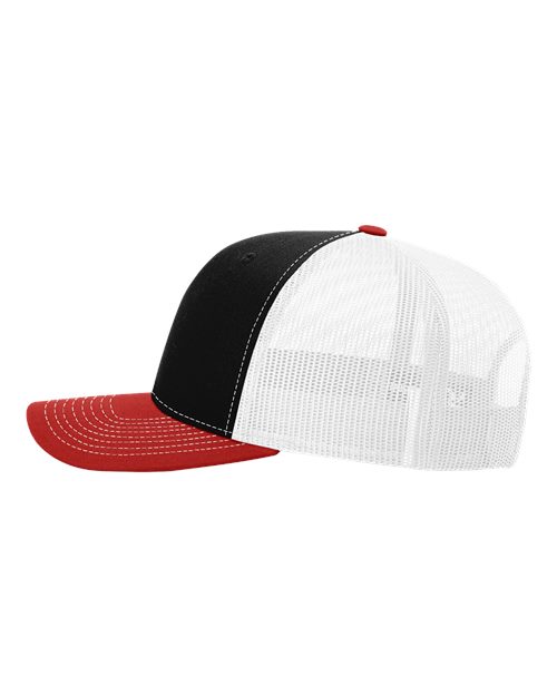 Snapback Trucker Cap - 112 - Black/White/Red