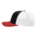 Richardson 112 Snapback Trucker Cap - Black/White/Red