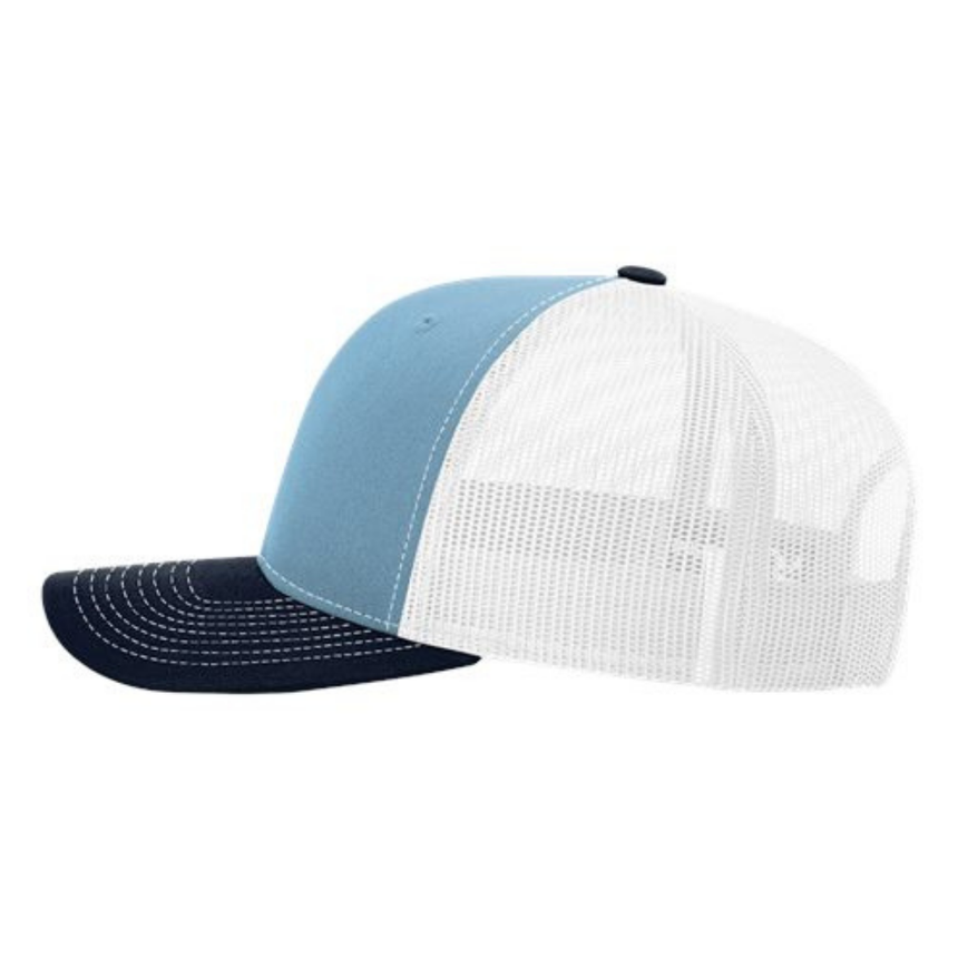 Richardson 112 Snapback Trucker Cap - Columbia Blue/White/Navy