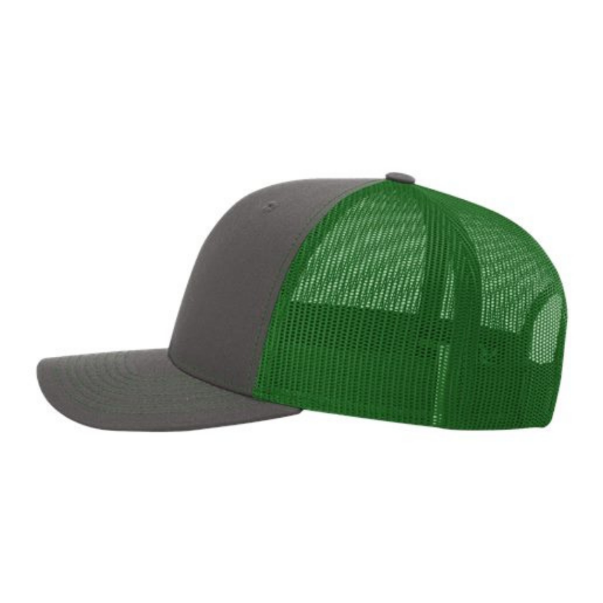 Richardson 112 Snapback Trucker Cap - Charcoal/Kelly Green