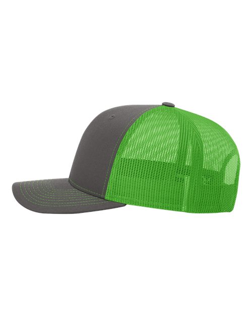 Snapback Trucker Cap - 112 - Charcoal/Neon Green