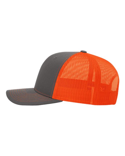 Snapback Trucker Cap - 112 - Charcoal/Neon Orange