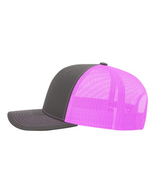 Snapback Trucker Cap - 112 - Charcoal/Neon Pink