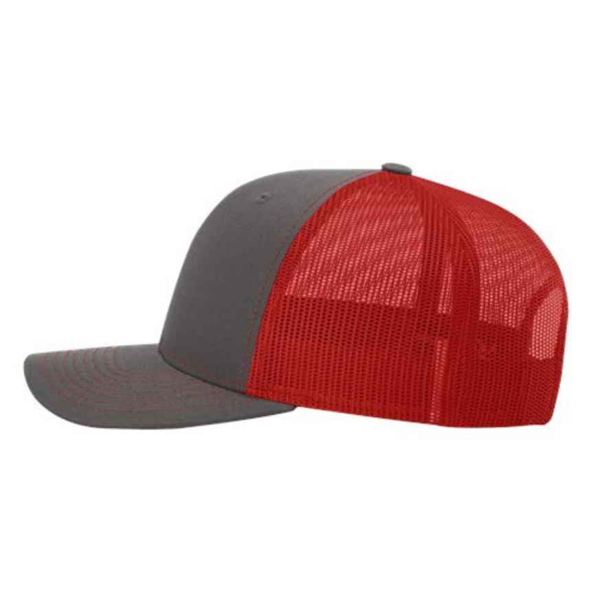 Richardson 112 Snapback Trucker Cap - Charcoal/Red
