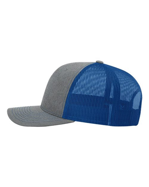 Snapback Trucker Cap - 112 - Heather Grey/Royal