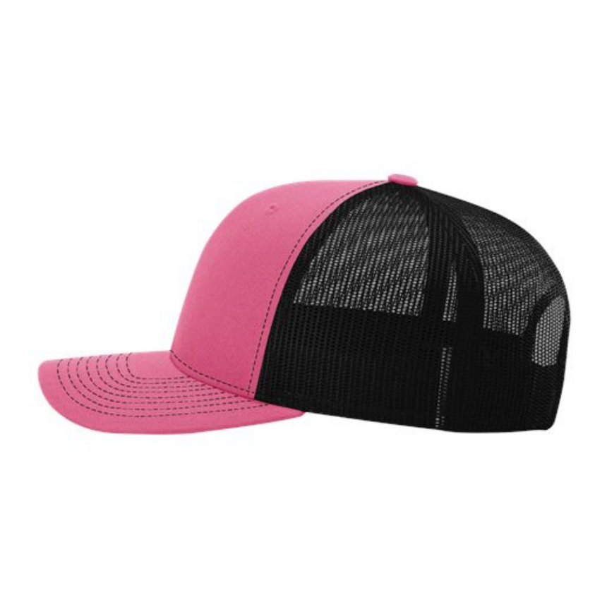 Richardson 112 Snapback Trucker Cap - Hot Pink/Black